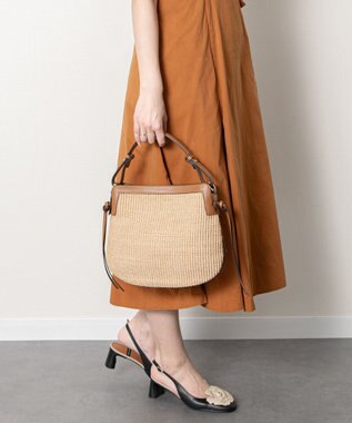 INTER-CHAUSSURES 【LORISTELLA】2WAY異素材コンビネーションショルダーバッグ ブラウンコンビ
