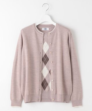 J.PRESS LADIES 【洗える】アーガイル ツイン ニット ベージュ系