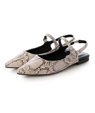 MODE ET JACOMO <noyau>ポインテッドトゥバックベルトパンプス ベージュカタオシ