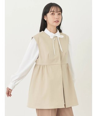 earth music&ecology ペプラムジレ Beige