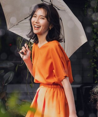  【接触冷感・速乾・UVカット・撥水・防シワ】リネンライクツイル プルオーバーブラウス