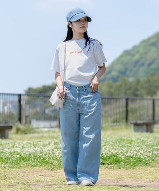 caqu Linen sagging wide pants ワイドシルエットリネンデニム