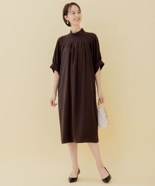 自由区 【WEB限定】ラグランタック ドレス ブラウン系