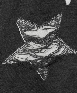 WEGO 【ユニセックス着用ITEM】ダメージジャガードニットプルオーバー スミクロ