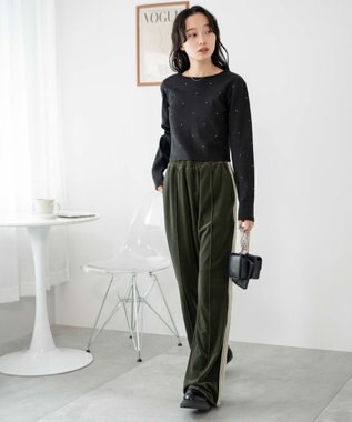 WEGO ラインストーンドットロンT ブラック