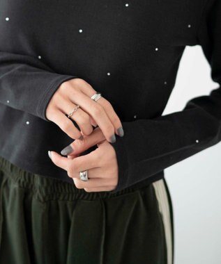 WEGO ラインストーンドットロンT ブラック