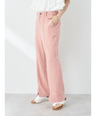earth music&ecology カットツイルスリットセミフレアパンツ Pink