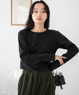 WEGO ラインストーンドットロンT ブラック