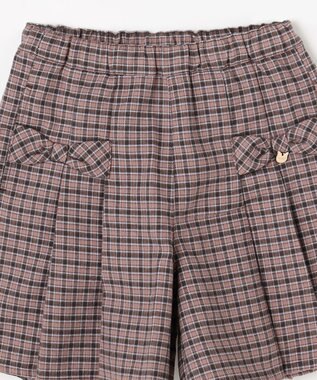 ANY KIDS チェック柄 ショートパンツ ブラウン×チェック