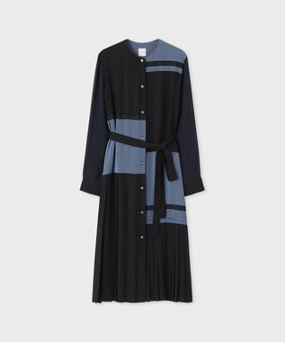 Paul Smith カラーブロック レース ワンピース インディゴブルー