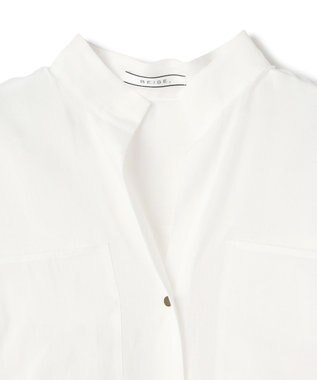 BEIGE， PAULINE / リネンヴィスコースオーバーサイズロングシャツ White