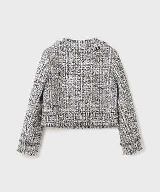 GRACE CONTINENTAL フリンジツイードジャケット ブラック