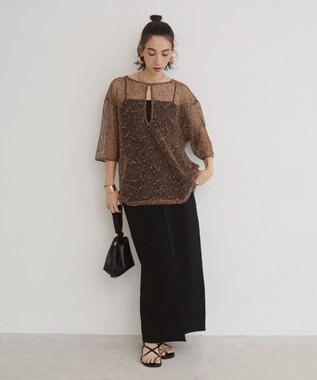 WEGO 【ANGIE VINTAGE】メッシュスキッパープルオーバー ブラウン