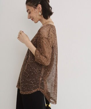 WEGO 【ANGIE VINTAGE】メッシュスキッパープルオーバー ブラウン