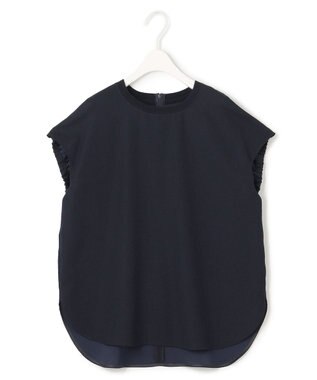 ICB 【洗える】FluidBackSatin ラウンドヘムプルオーバー ネイビー系