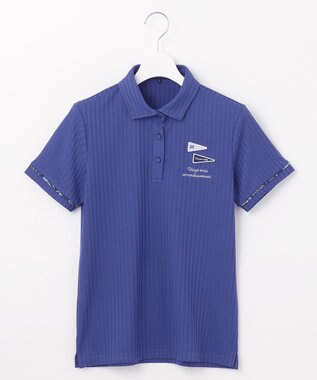 23区GOLF 【WOMEN】【吸水速乾/UVカット】サッカーポロシャツ ダルブルー系