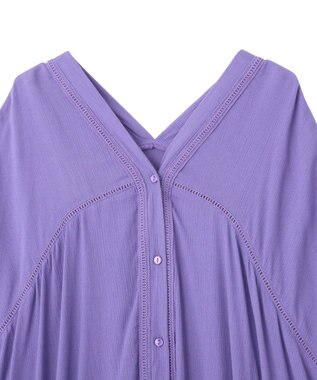Green Parks ハシゴレースレーヨンクレープチュニック Purple