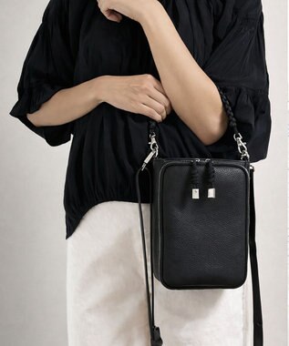 style code 【ペットボトル収納可能 】本革 縦型 ポシェット スマホショルダー　お財布機能付き　