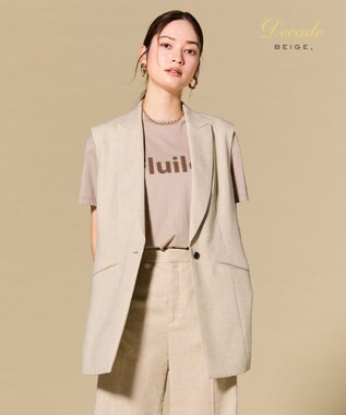 BEIGE， CAROLE / リネンライクノースリーブジレジャケット