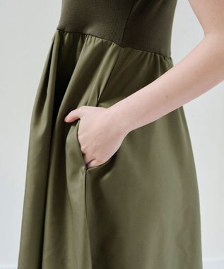 Tiaclasse 【2点セット・洗える】 ハーフジッププルオーバー＆ワンピース ベージュ