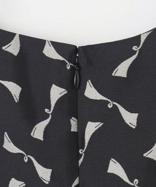 GRACE CONTINENTAL リボンジャガードワンピース ブラック