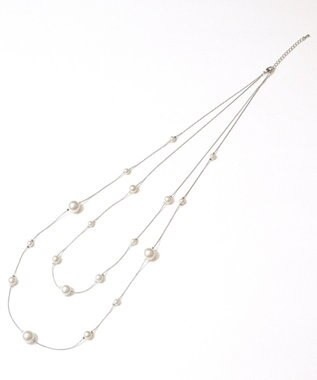 Tiaclasse マルチパールネックレス シルバー