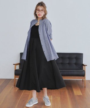 Tiaclasse 【2点セット・洗える】 ハーフジッププルオーバー＆ワンピース ブラック