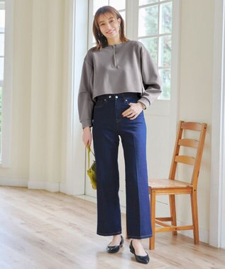 Tiaclasse 【2点セット・洗える】 ハーフジッププルオーバー＆ワンピース グレー