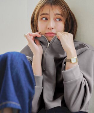 Tiaclasse 【2点セット・洗える】 ハーフジッププルオーバー＆ワンピース グレー