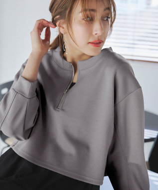 Tiaclasse 【2点セット・洗える】 ハーフジッププルオーバー＆ワンピース グレー