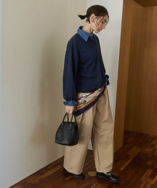 WEGO 【ANGIE VINTAGE】デニム襟スウェット ネイビー