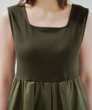 Tiaclasse 【2点セット・洗える】 ハーフジッププルオーバー＆ワンピース ベージュ