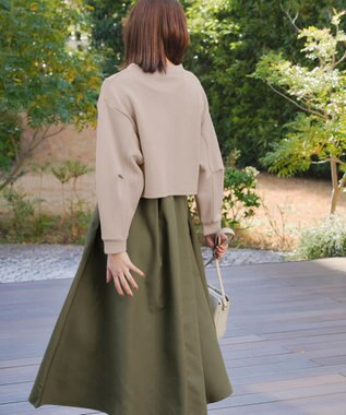 Tiaclasse 【2点セット・洗える】 ハーフジッププルオーバー＆ワンピース ベージュ