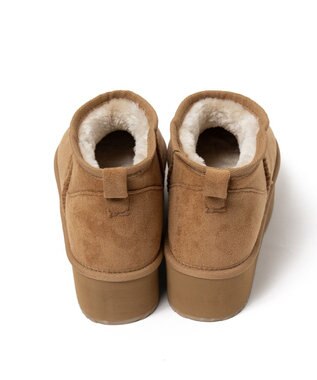 WEGO 【暖かい】厚底ショートFムートンブーツ ベージュ