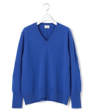 23区 【洗える】ピュアカシミヤ Vネック ニット ブルー系