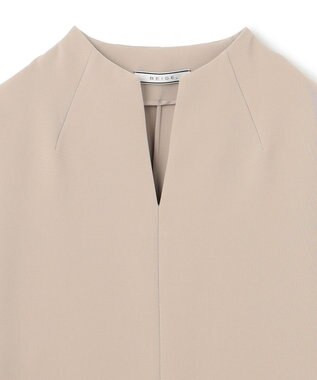 BEIGE， 【洗える】RUE / スリットネックフォルムブラウス Taupe