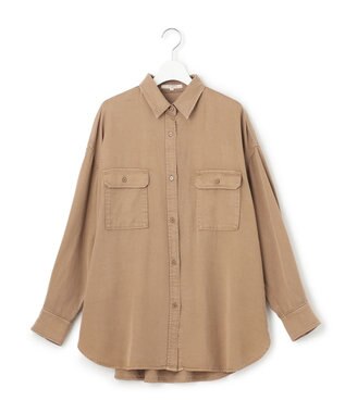 23区 L 【SLOW/一部店舗限定】ガーメントツイル 2WAY シャツ ベージュ系
