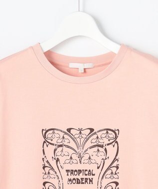 自由区 L アートグラフィック Tシャツ サーモンピンク