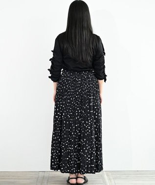 FORFORMO Pleated Skirt プリーツスカート プリントブラック