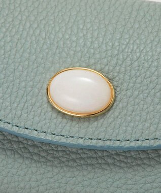 TOPKAPI 【TOPKAPI】gemdrops ジェムドロップ ミニエンボスレザー 天然石 三つ折り 財布 ミントグリーン