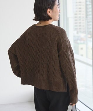 AMERICAN HOLIC ミドルゲージケーブルニットプルオーバー Brown