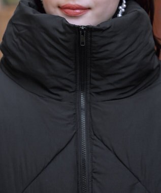 Tiaclasse スタンドネックキルティング中綿ジャケット ブラック