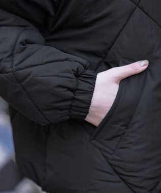 Tiaclasse スタンドネックキルティング中綿ジャケット ブラック