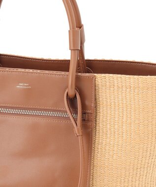 23区 雑材 トートバッグ ナチュラル×ブラウン