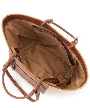 23区 雑材 トートバッグ ナチュラル×ブラウン