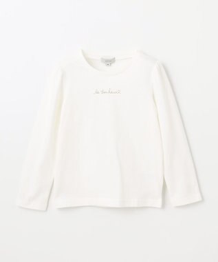 ANY KIDS キャミソール付き 長袖Tシャツ ラベンダー×オフホワイト