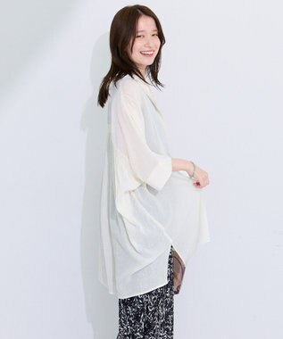 Green Parks スラブシアーシャツチュニック Ecru