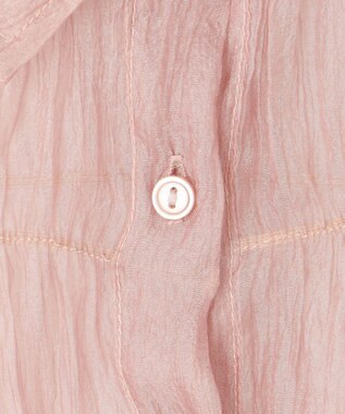 Feroux 【洗える】シャーリングシアー シャツ ピンク系