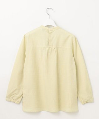 J.PRESS LADIES L 【洗える】セルロース チェック スタンドカラー ブラウス ピスタチオ系3