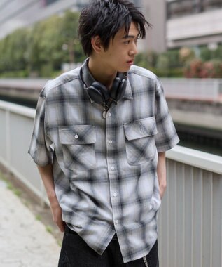 WEGO オンブレチェックシャツ（SS） 柄2